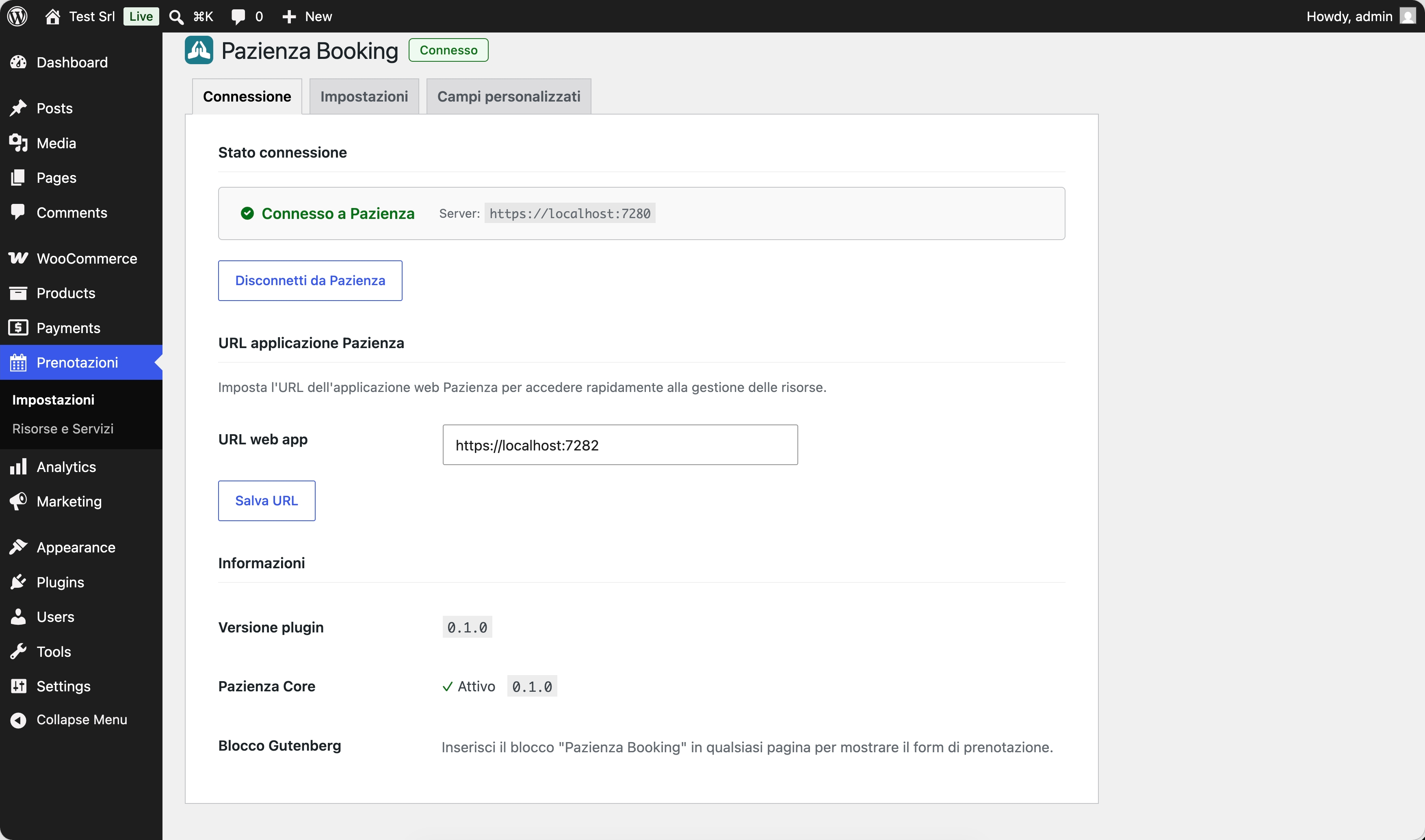 Connessione OAuth con Pazienza